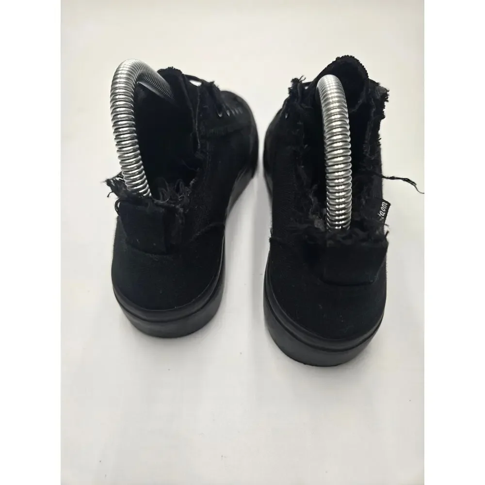 Obtaom Women's Black Canvas Low Top Casual Sneakers Size 7